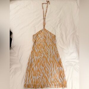 Etiquette White and Orange Mini Dress Size:S